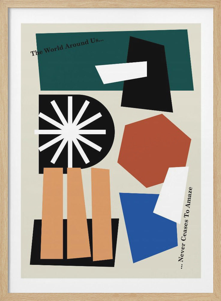 The World Around Us Greige - Poster / Art Print