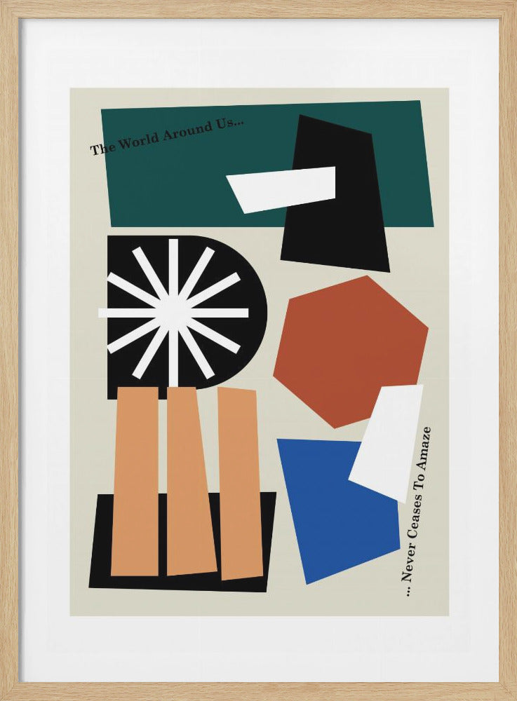 The World Around Us Greige - Poster / Art Print