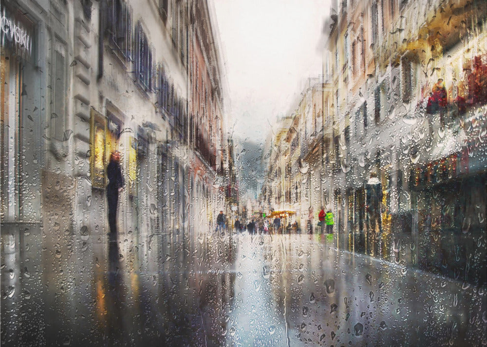 After the rain in the alleys of Rome - Poster / Art Print