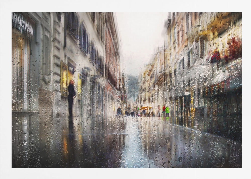 After the rain in the alleys of Rome - Poster / Art Print