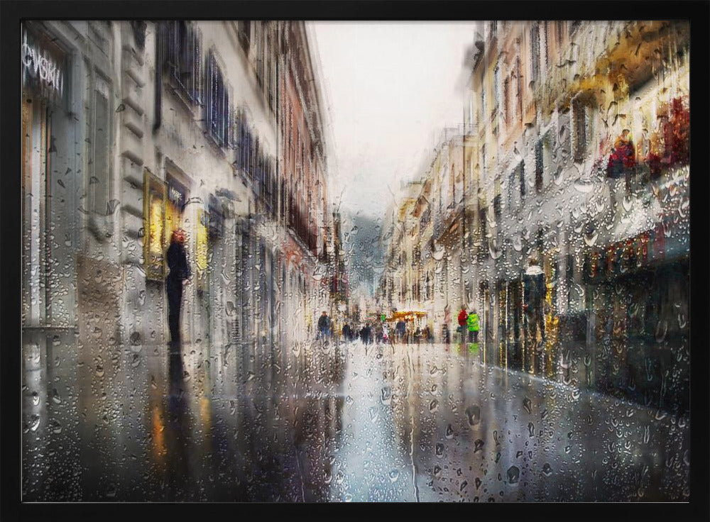 After the rain in the alleys of Rome - Poster / Art Print