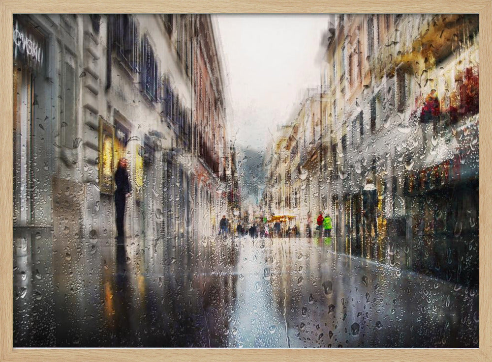 After the rain in the alleys of Rome - Poster / Art Print