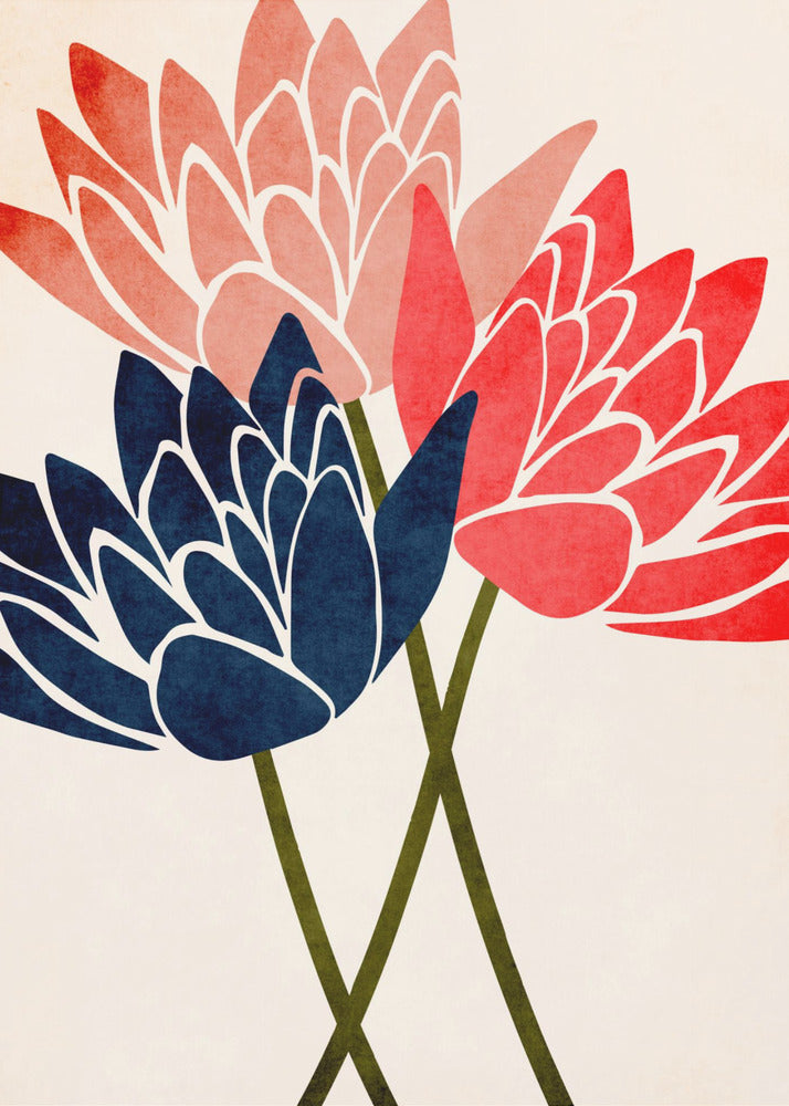 Three Dancing Blossoms - Poster / Art Print