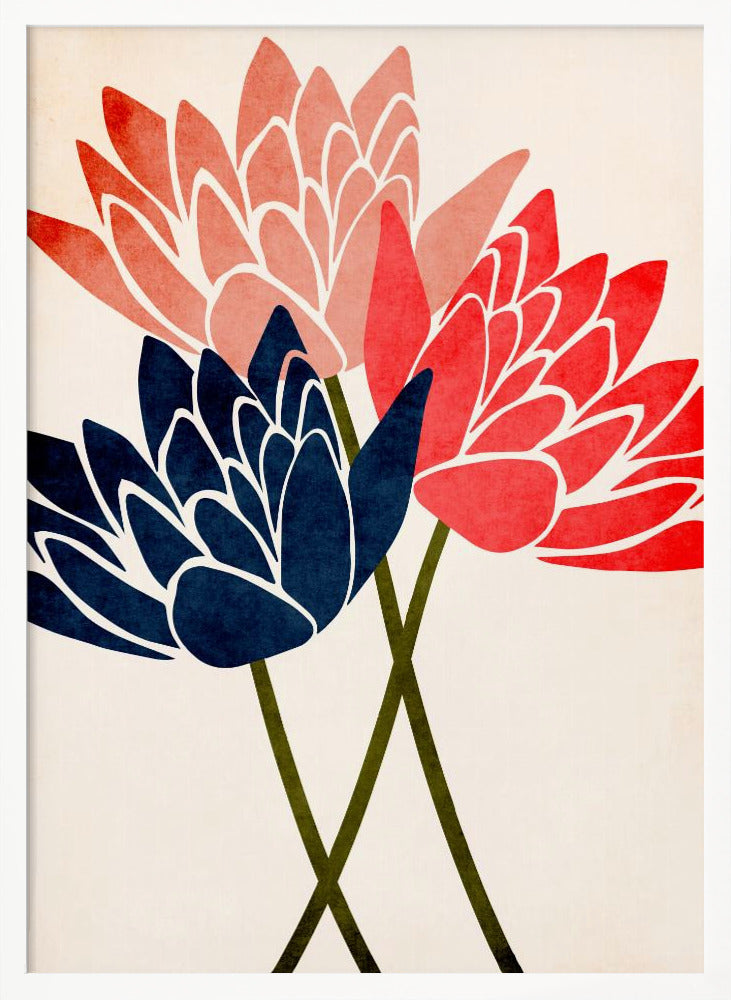 Three Dancing Blossoms - Poster / Art Print