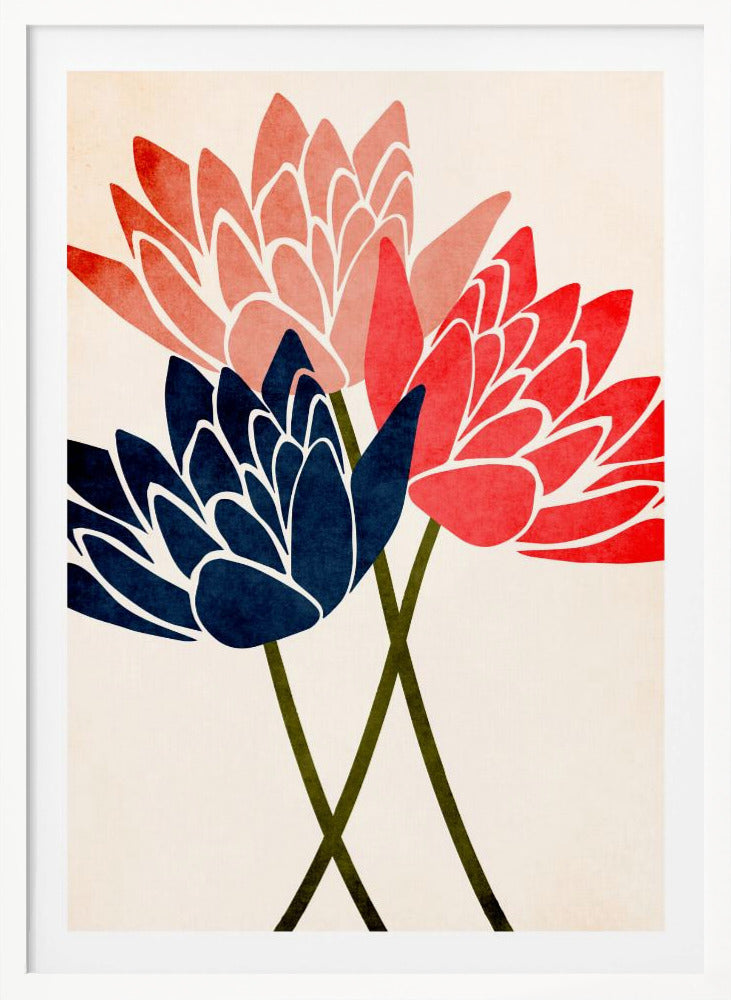 Three Dancing Blossoms - Poster / Art Print