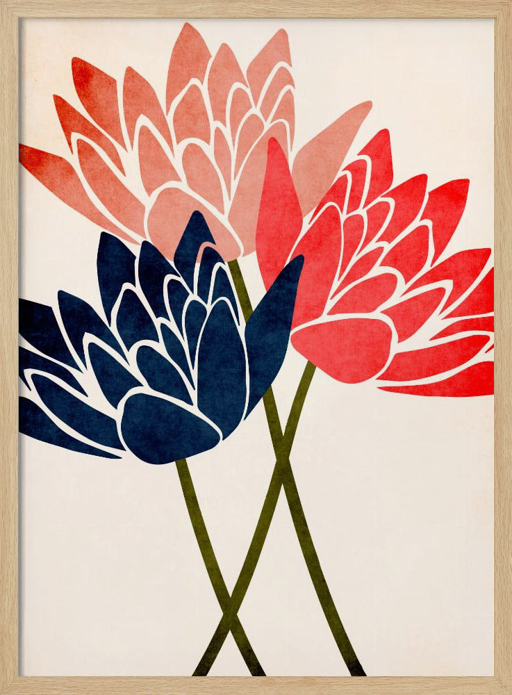 Three Dancing Blossoms - Poster / Art Print