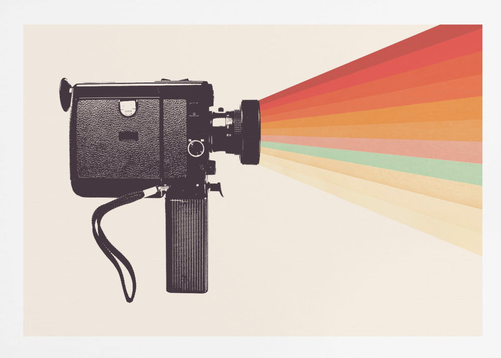 Movie Camera Rainbow - Poster / Art Print