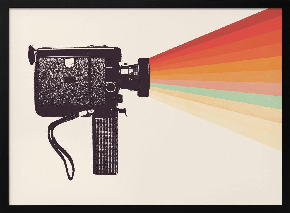 Movie Camera Rainbow - Poster / Art Print