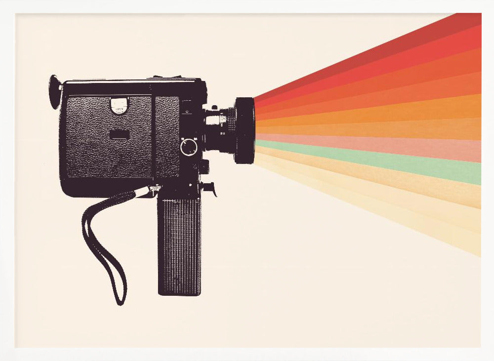 Movie Camera Rainbow - Poster / Art Print