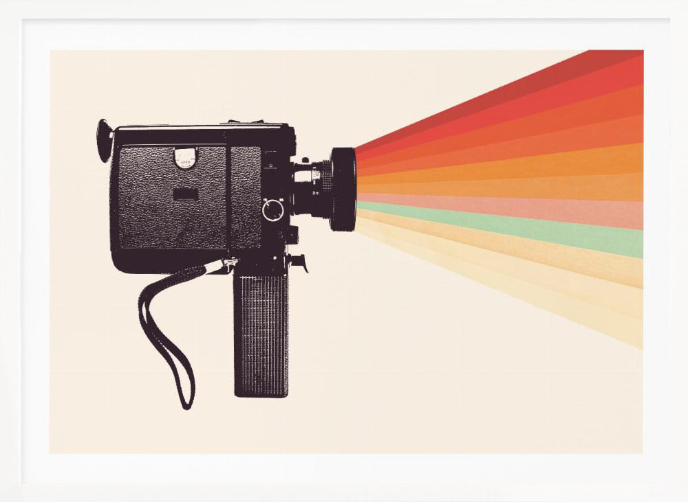 Movie Camera Rainbow - Poster / Art Print