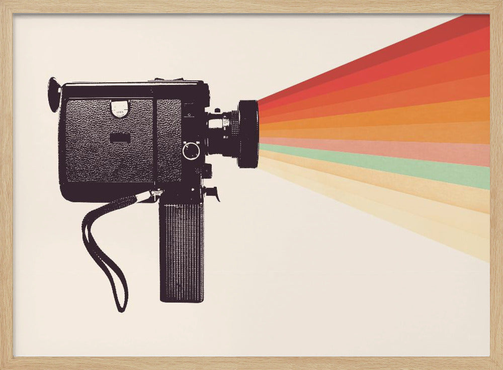 Movie Camera Rainbow - Poster / Art Print