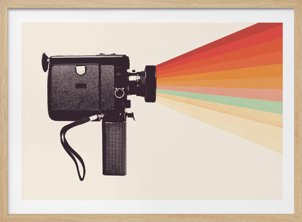 Movie Camera Rainbow - Poster / Art Print
