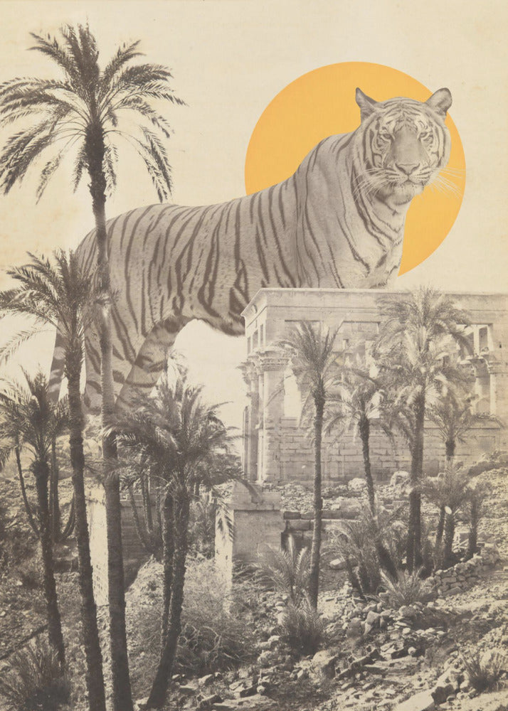 Giant Tiger In Ruins - Poster / Art Print