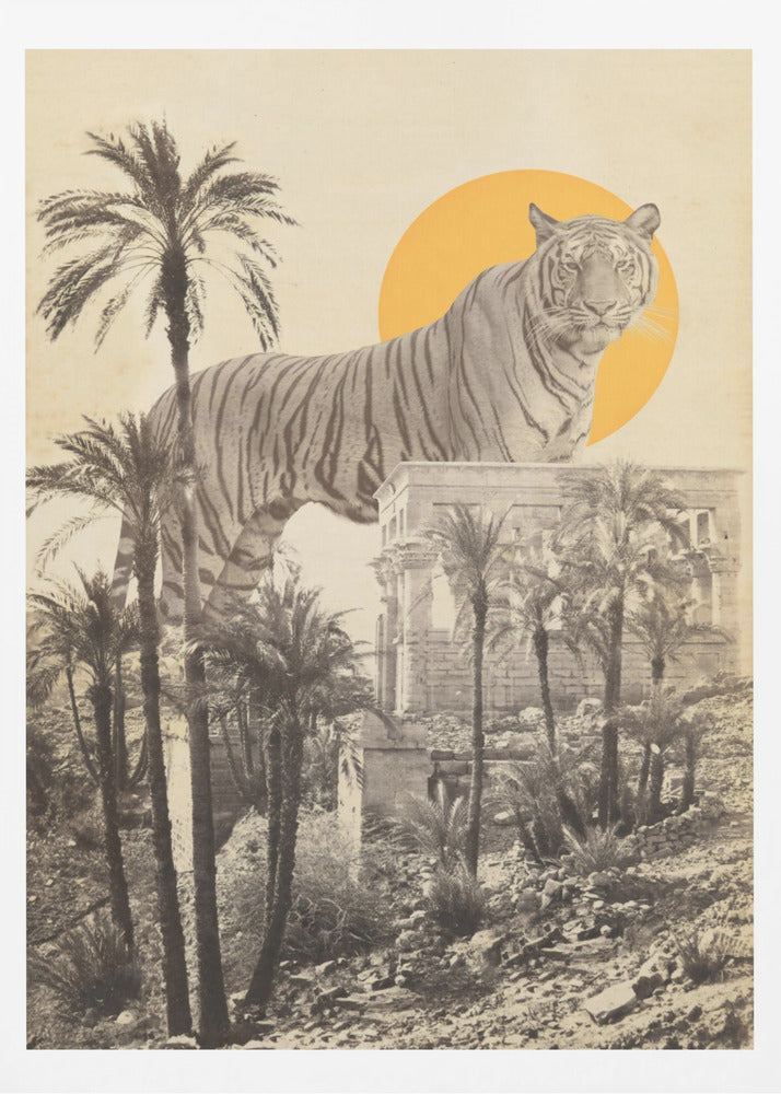 Giant Tiger In Ruins - Poster / Art Print