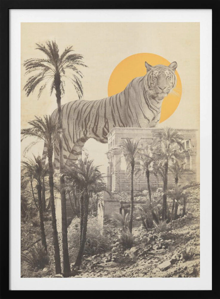 Giant Tiger In Ruins - Poster / Art Print