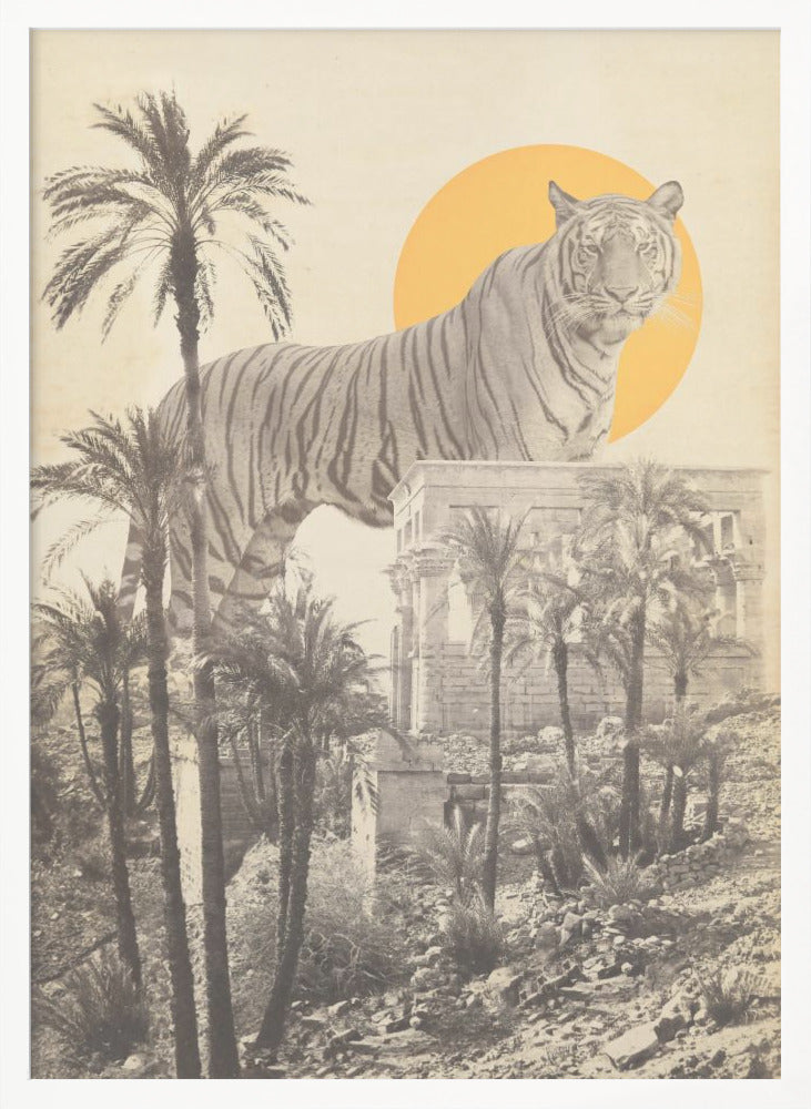 Giant Tiger In Ruins - Poster / Art Print