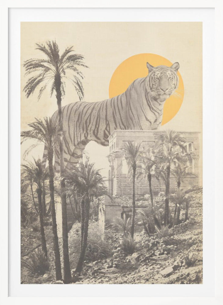 Giant Tiger In Ruins - Poster / Art Print