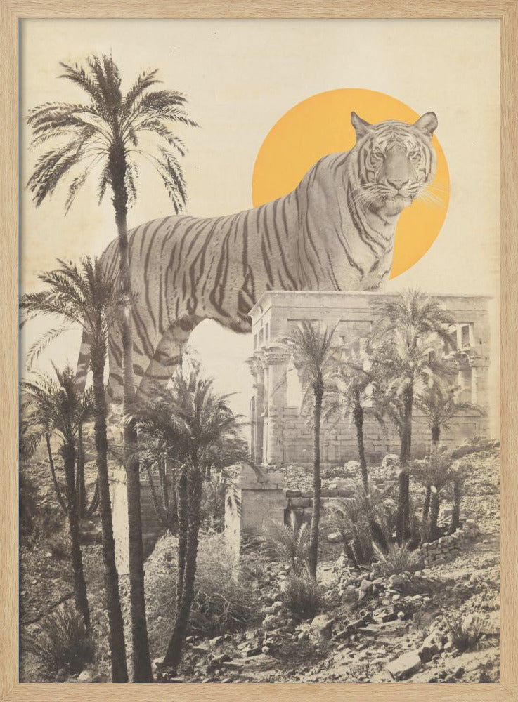 Giant Tiger In Ruins - Poster / Art Print