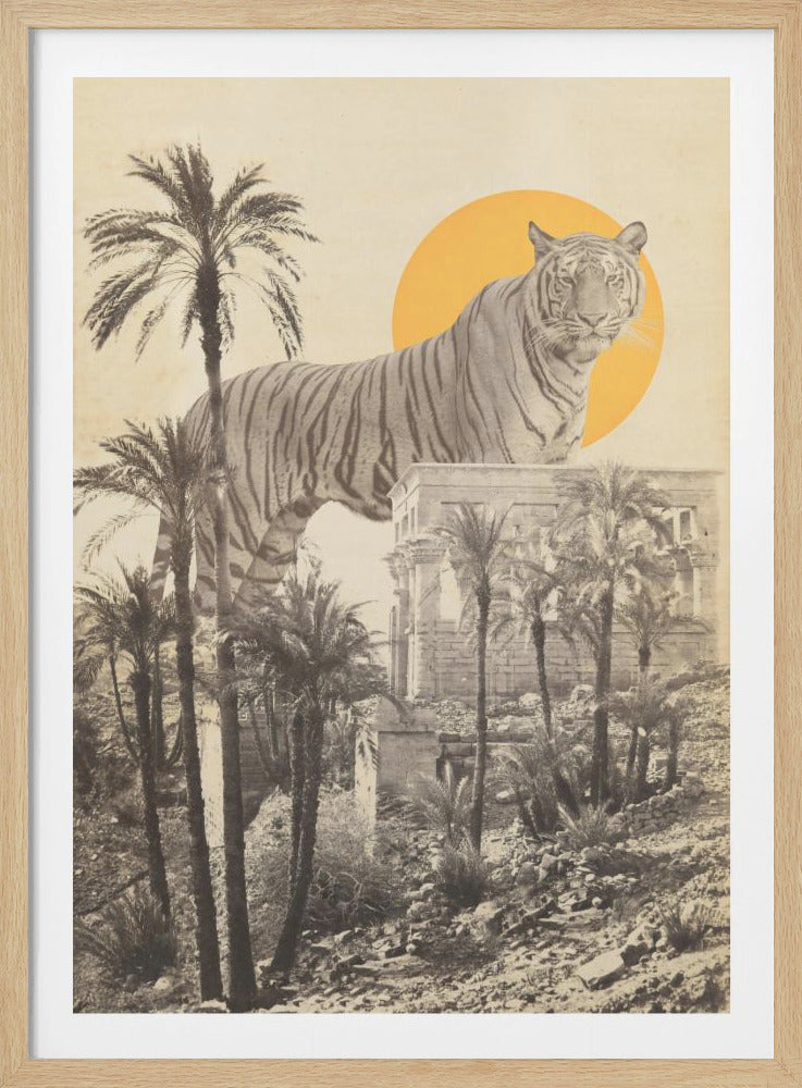 Giant Tiger In Ruins - Poster / Art Print