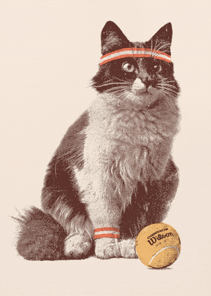 Chat Tennis - Poster / Art Print