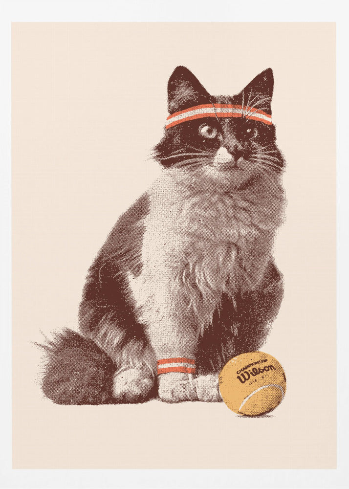 Chat Tennis - Poster / Art Print