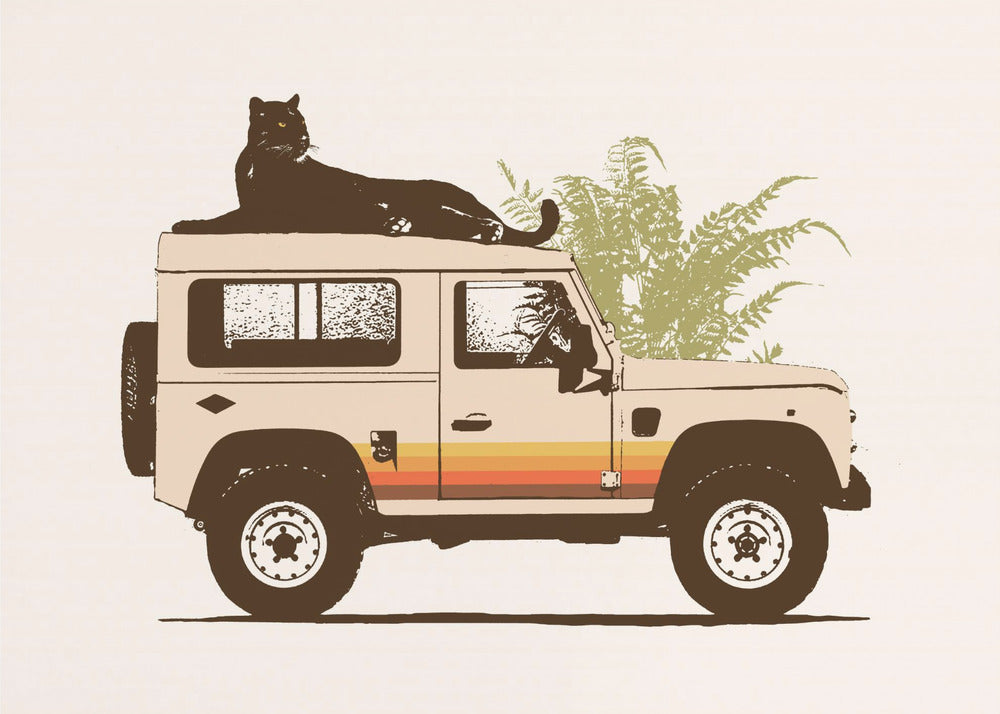 Black Panther On Car - Poster / Art Print
