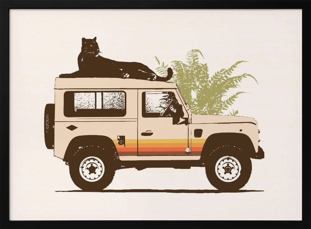 Black Panther On Car - Poster / Art Print