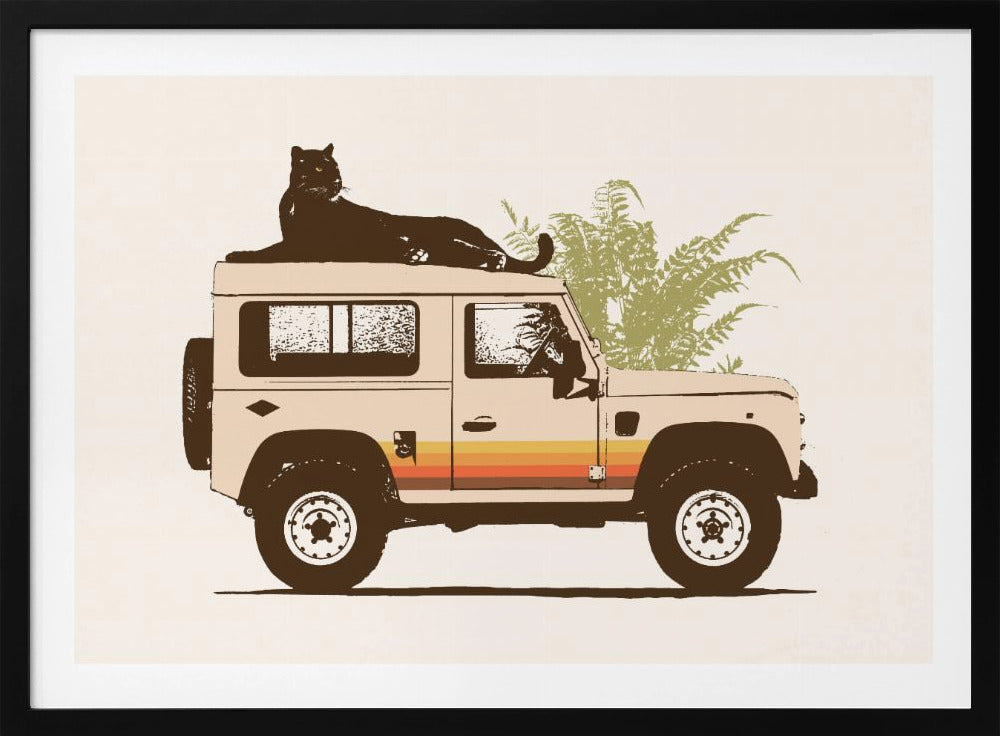 Black Panther On Car - Poster / Art Print
