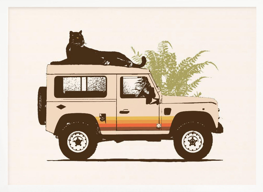 Black Panther On Car - Poster / Art Print