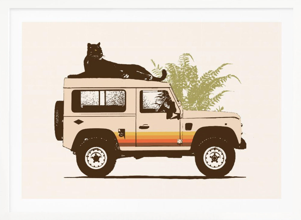 Black Panther On Car - Poster / Art Print