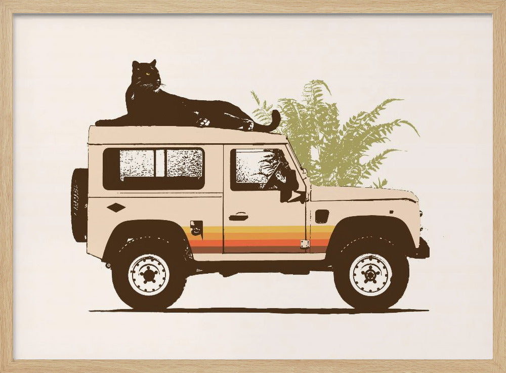 Black Panther On Car - Poster / Art Print