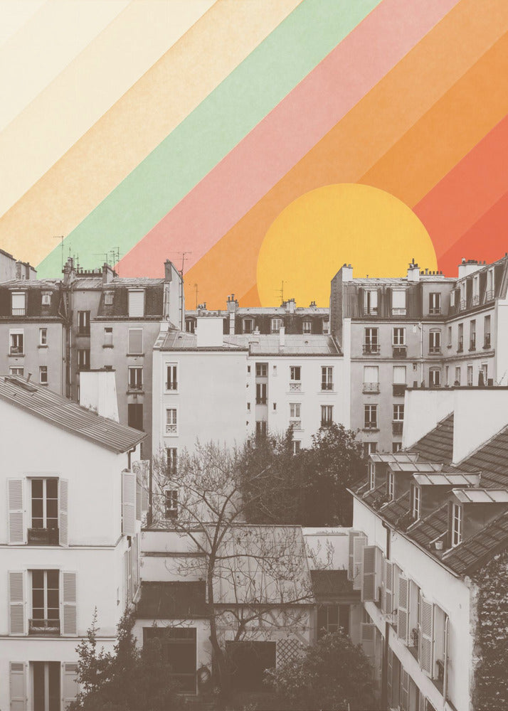 Rainbow Sky Above Paris - Poster / Art Print
