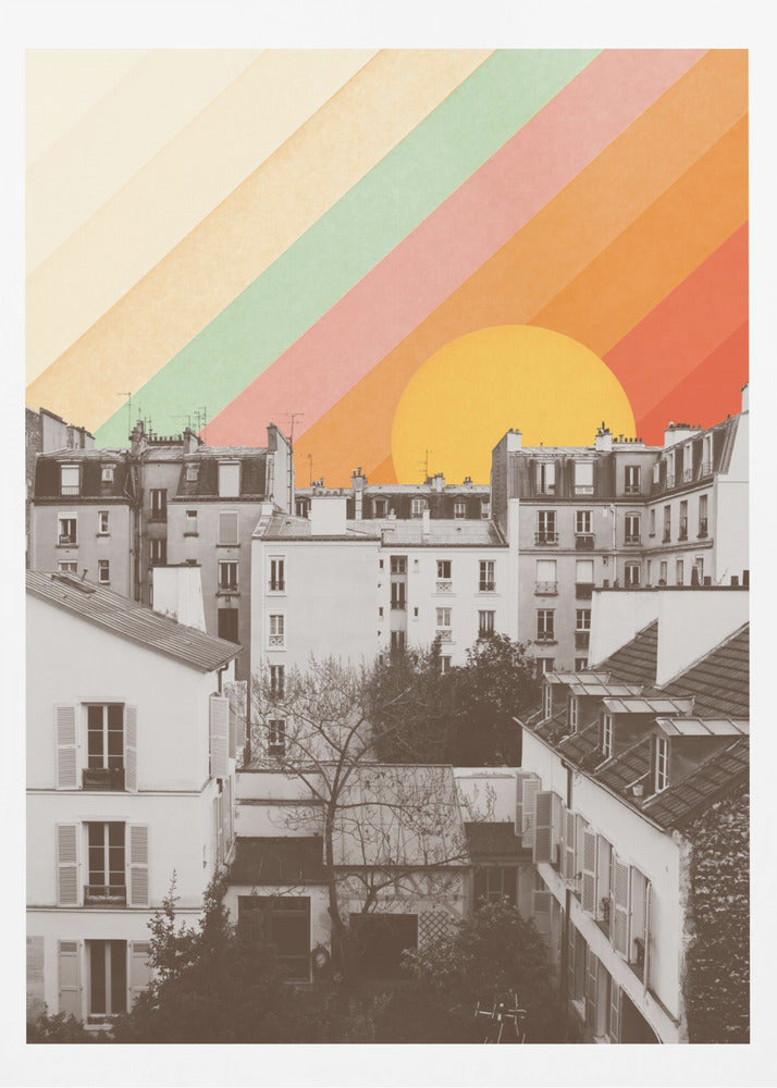 Rainbow Sky Above Paris - Poster / Art Print