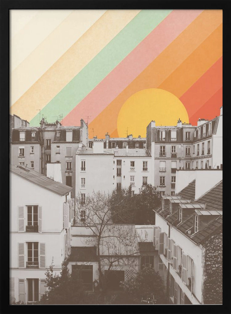 Rainbow Sky Above Paris - Poster / Art Print