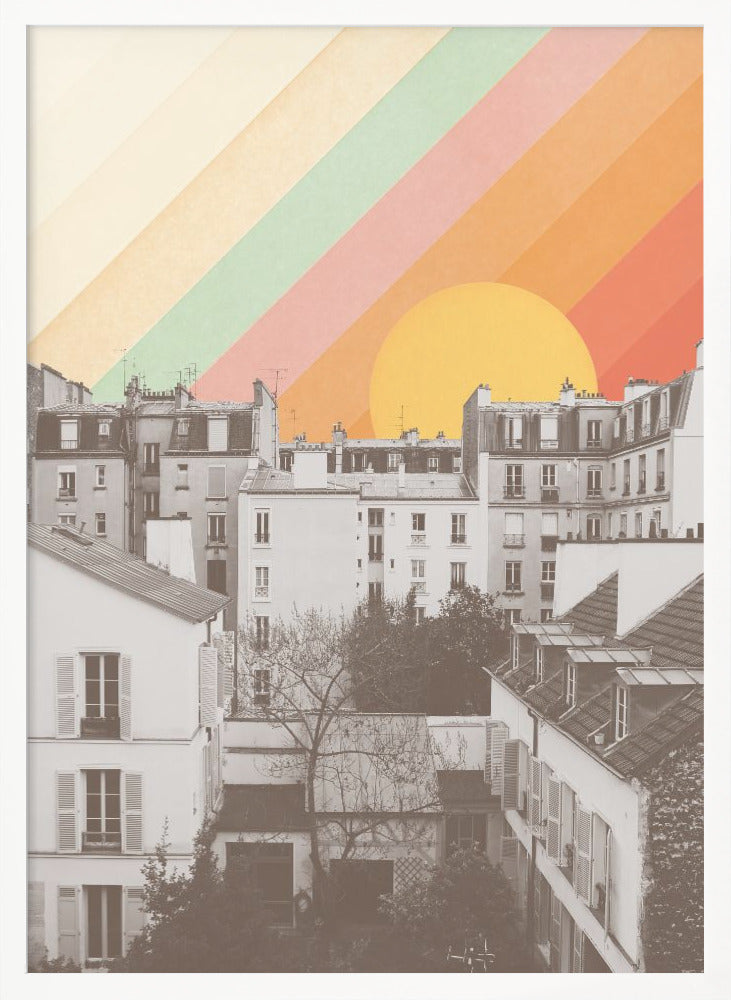 Rainbow Sky Above Paris - Poster / Art Print