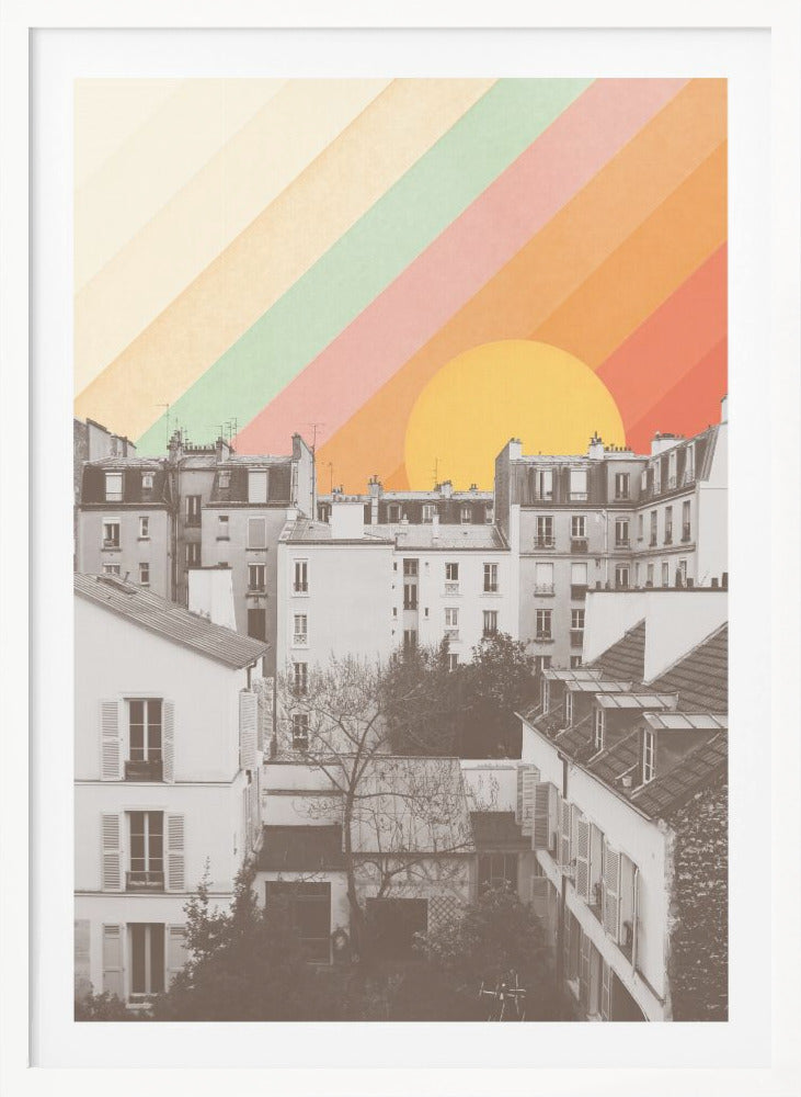 Rainbow Sky Above Paris - Poster / Art Print