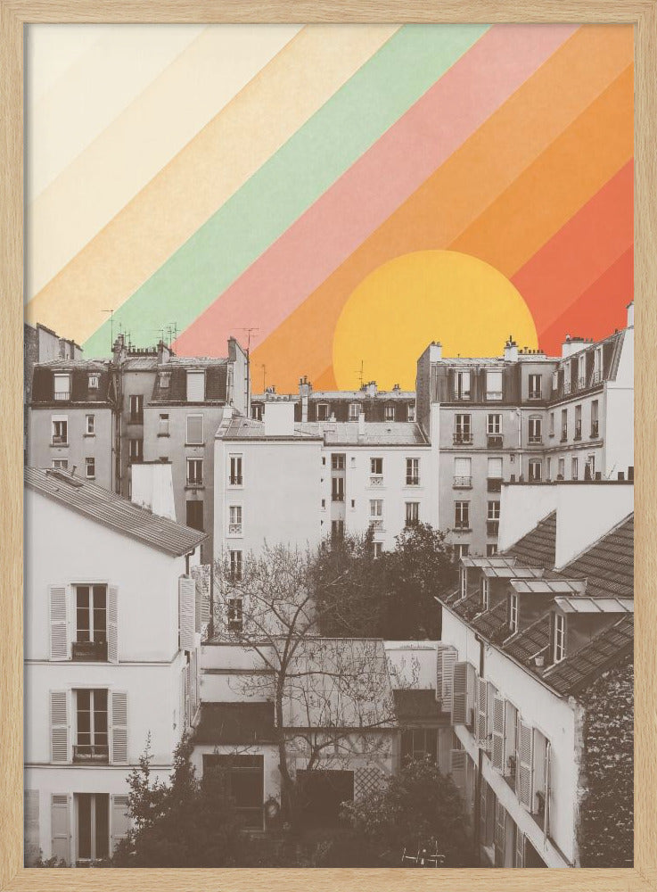 Rainbow Sky Above Paris - Poster / Art Print