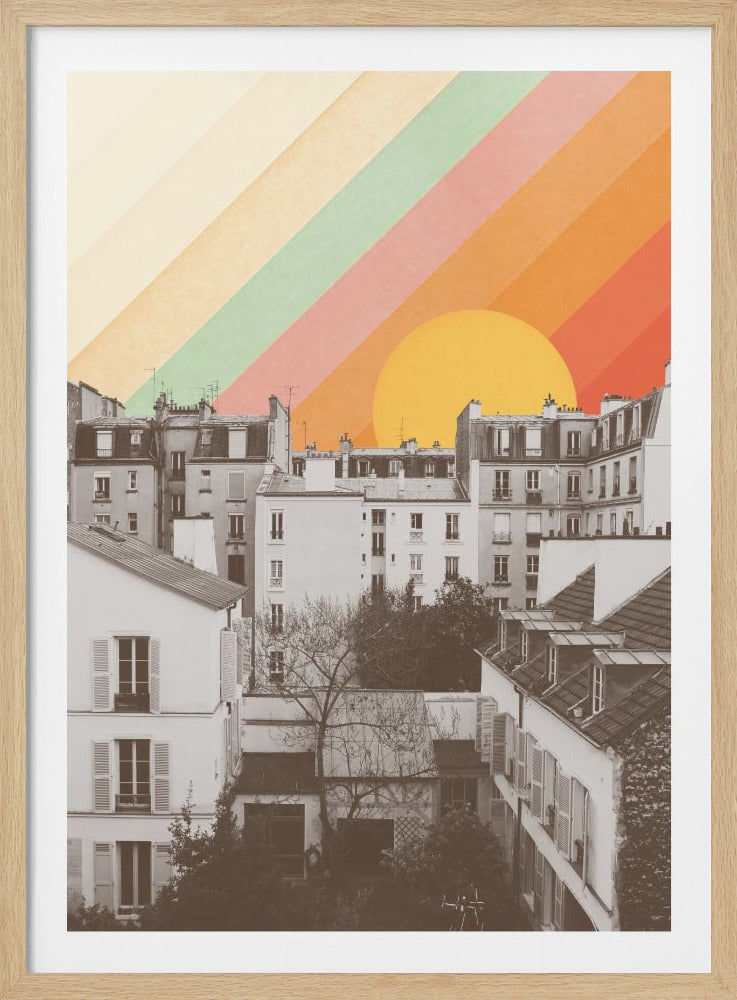 Rainbow Sky Above Paris - Poster / Art Print