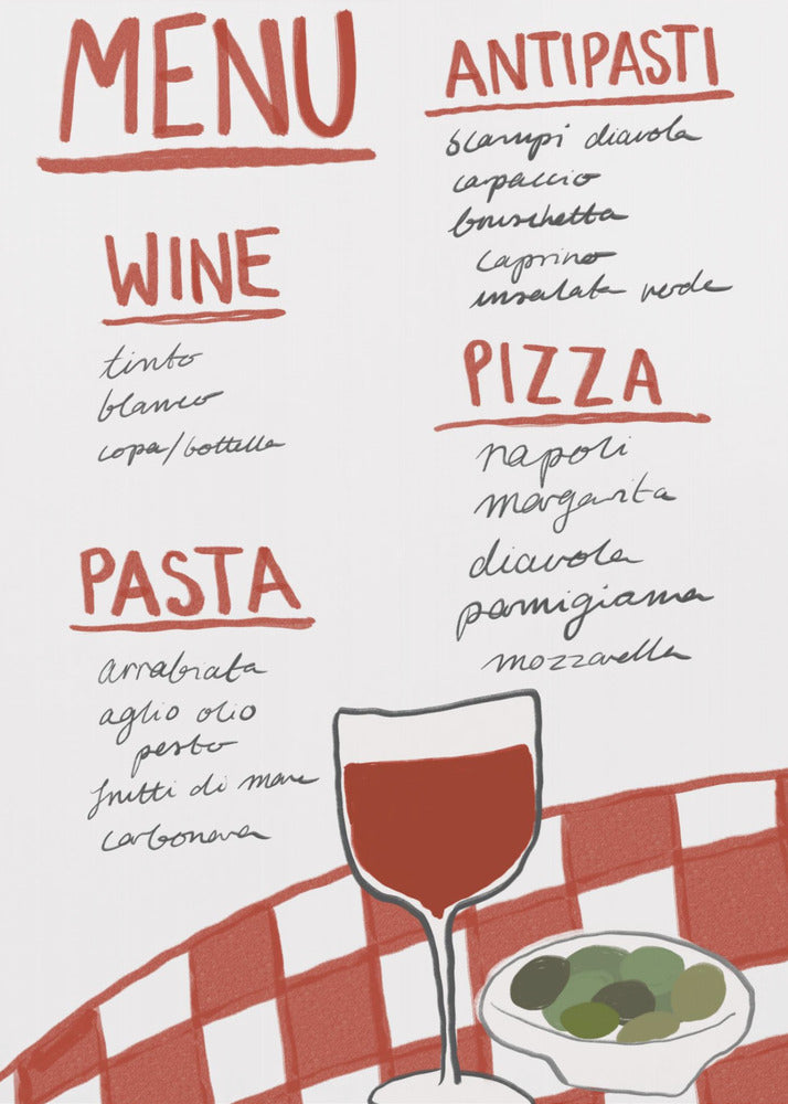 Italian Menu - Poster / Art Print