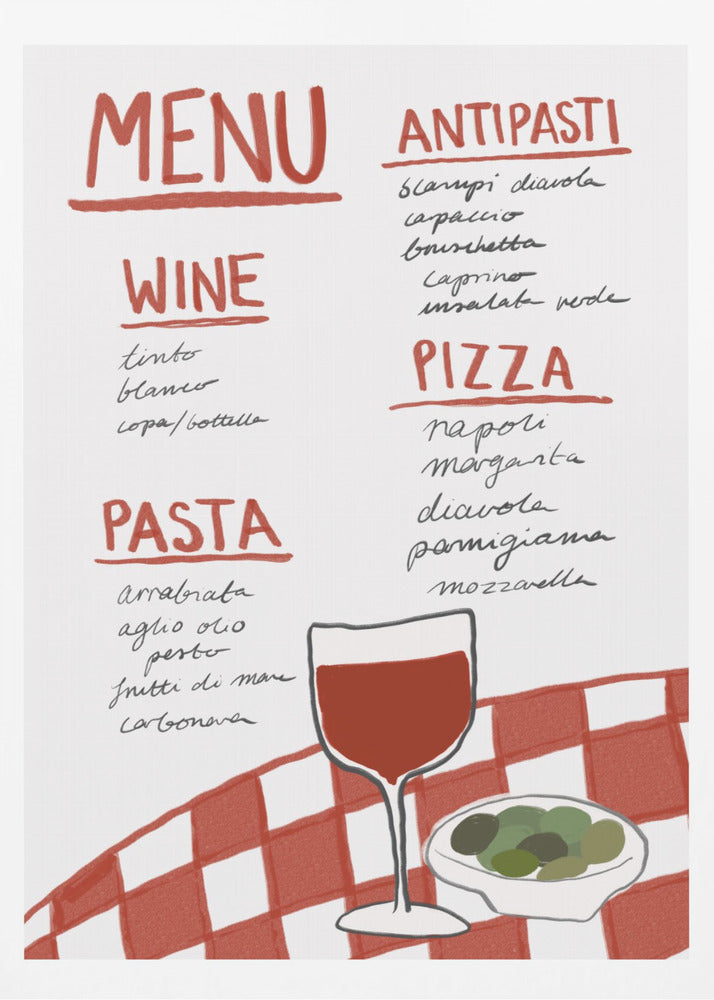 Italian Menu - Poster / Art Print