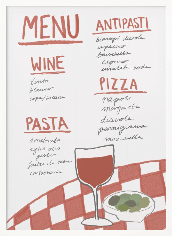 Italian Menu - Poster / Art Print