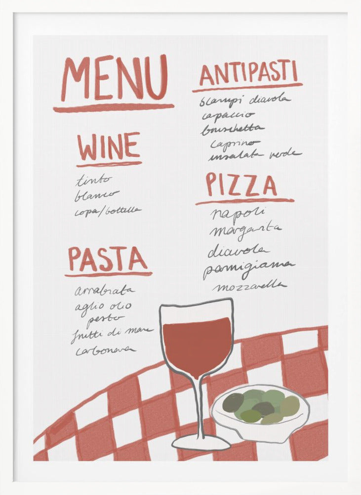 Italian Menu - Poster / Art Print