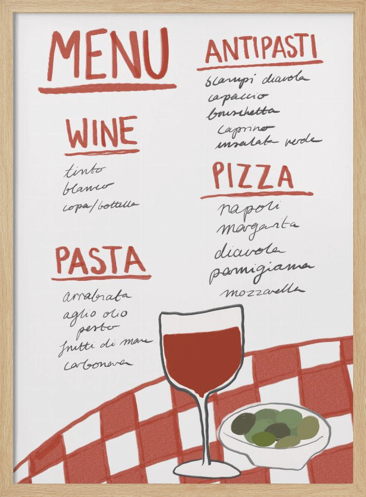 Italian Menu - Poster / Art Print