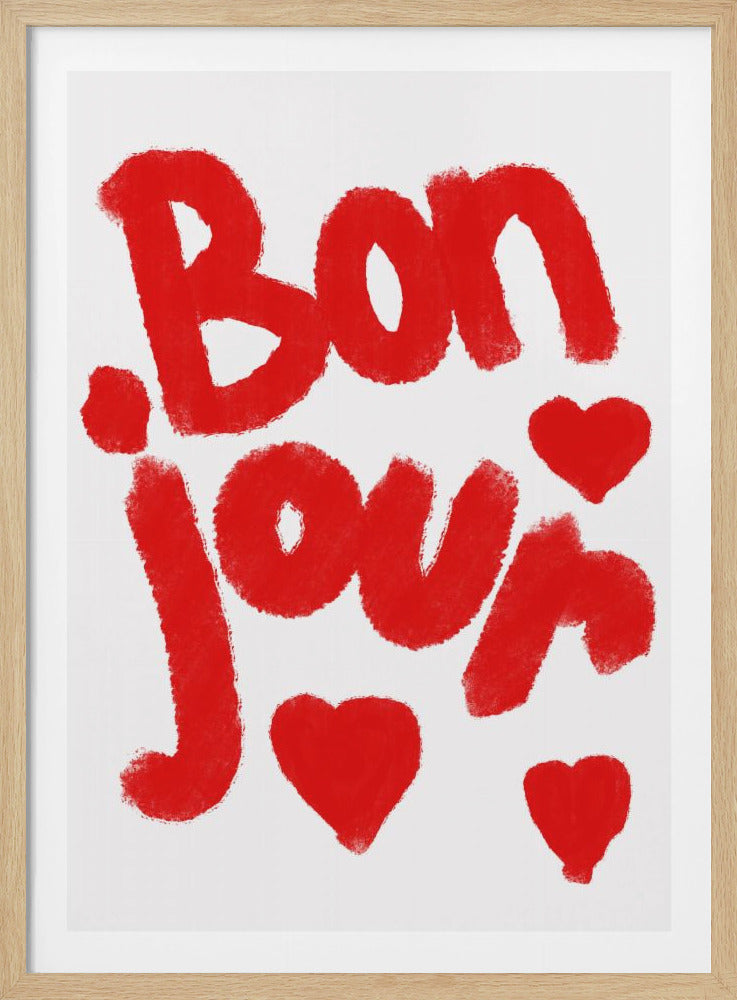 Bonjour Hearts - Poster / Art Print