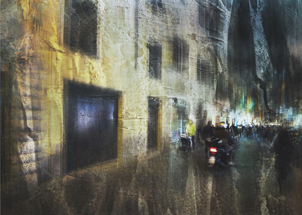 Biker on the alley - Poster / Art Print