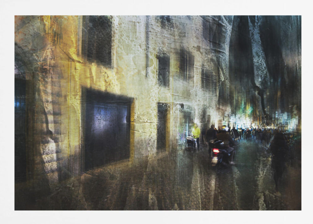 Biker on the alley - Poster / Art Print