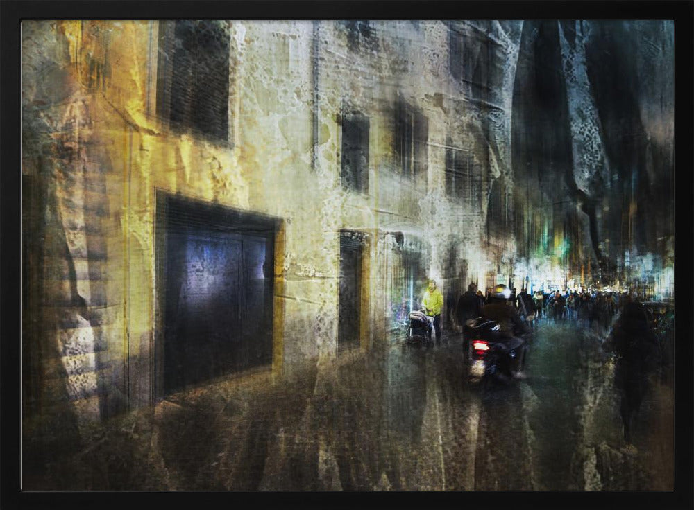 Biker on the alley - Poster / Art Print