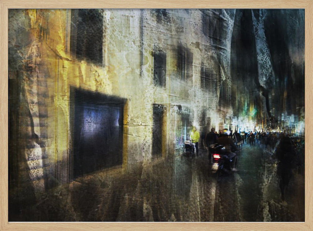 Biker on the alley - Poster / Art Print