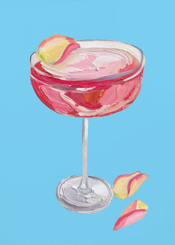 Sparkling Rose Gin Cocktail - Poster / Art Print