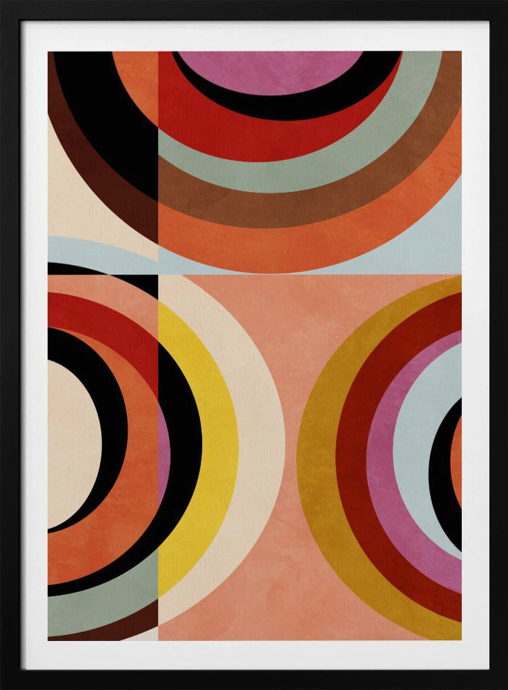 Warm Colors Bauhaus Geometry3 - Poster / Art Print